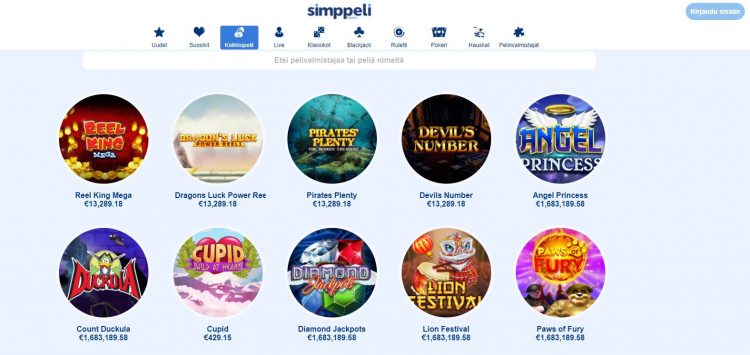 Simppeli Casino Kokemuksia - Pelivalikoima