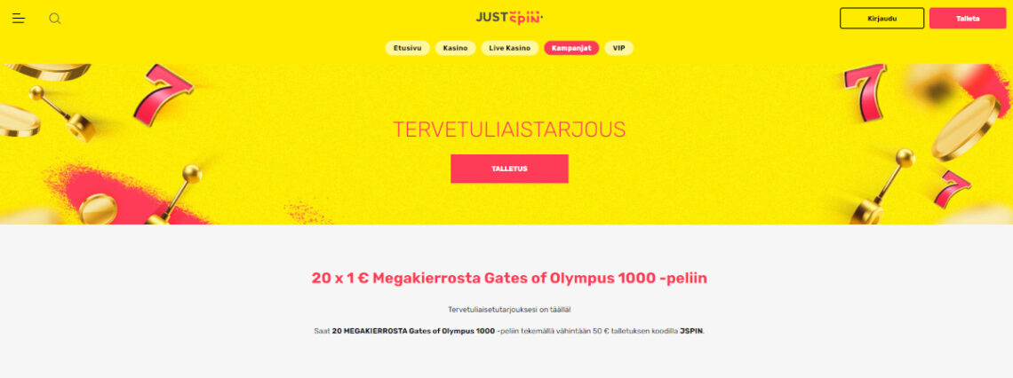justspin talletusbonus