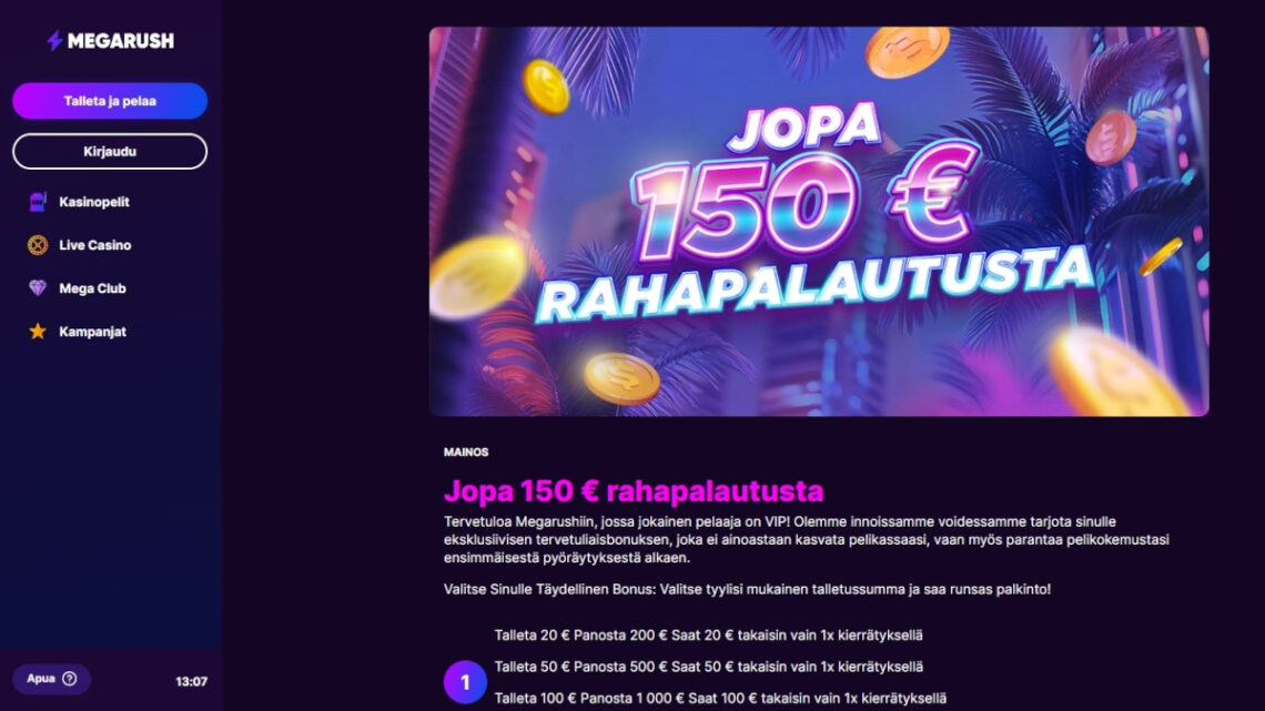 megarush bonus cashback