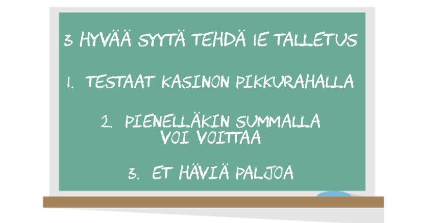 3 hyvaa syytä tehdä 1e talletus