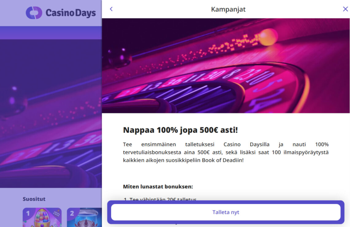 casino days talletusbonus