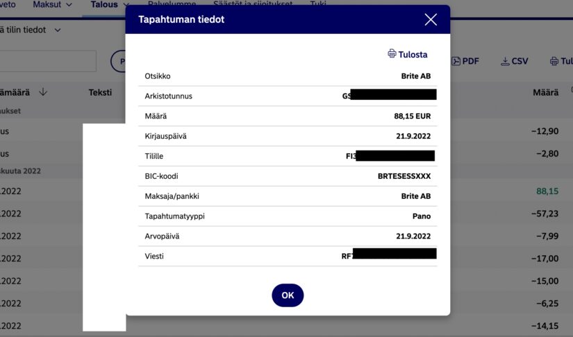 Chipz nopea kotiutus verkkopankkiin