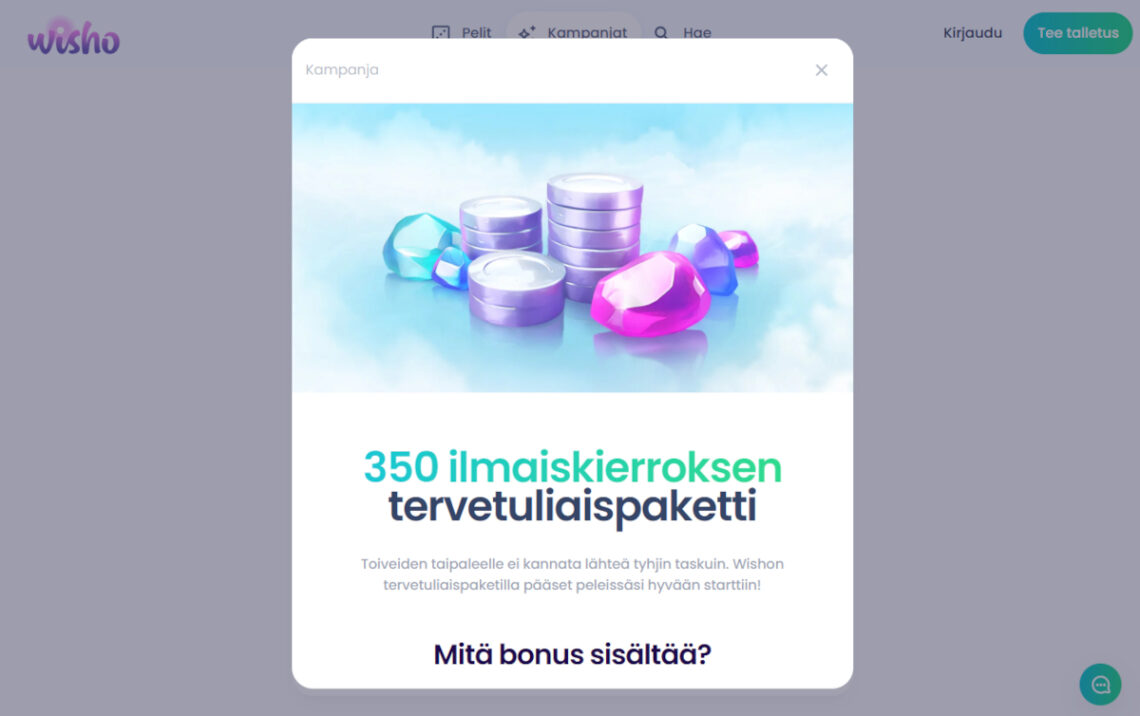 wisho talletusbonus