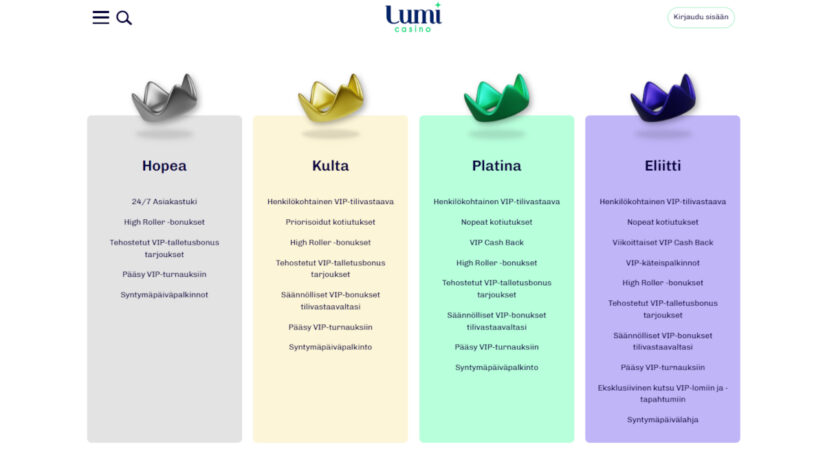 lumi casino vip ohjelma