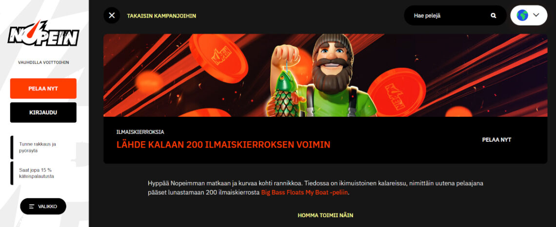 nopein casino talletusbonus