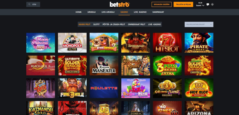 betstro pelivalikoima
