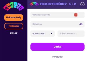 Rekisteröitymislomake nettikasinolla