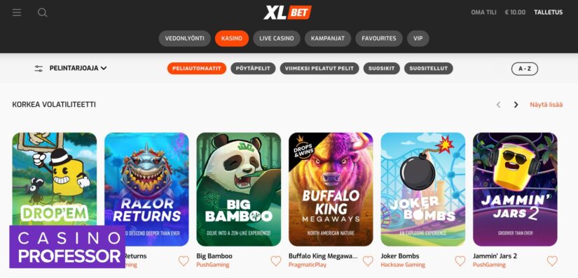 XLBet Casinon kolikkopeliaula