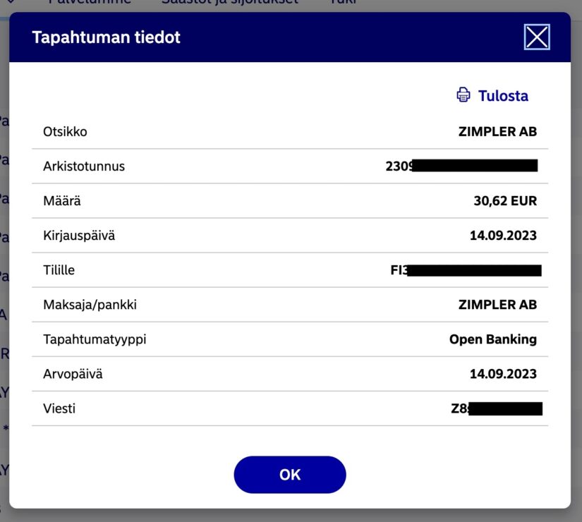 Maksettu kotiutus Cool Casinolta pankkitilillä