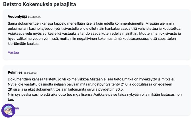 Pelaajat keskustelevat hitaasta pelitilin vahvistamisesta Betstro kasinolla