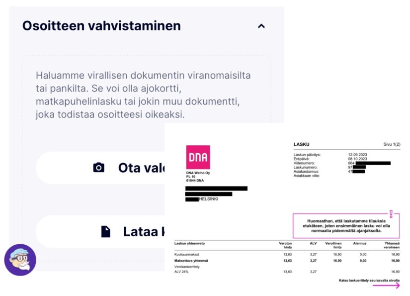 osoitteen vahvistaminen nettikasinolla