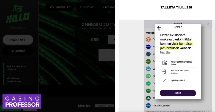 Hillo Casinolla pelataan ilman rekisteröitymistä