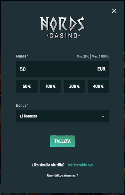 nords casino talletukset