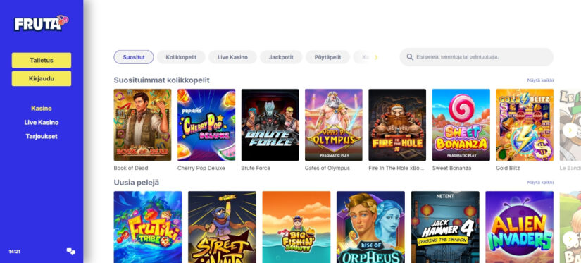 fruta casino pelivalikoima