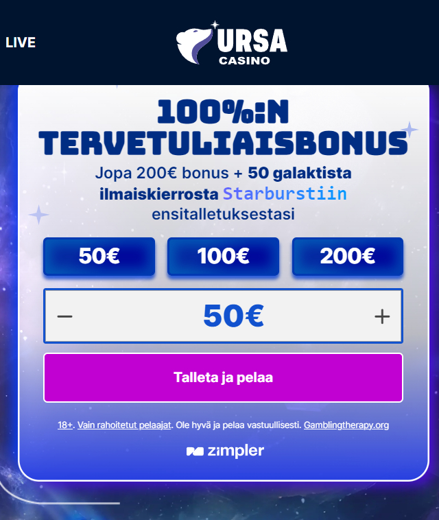 ursa casino rahansiirrot