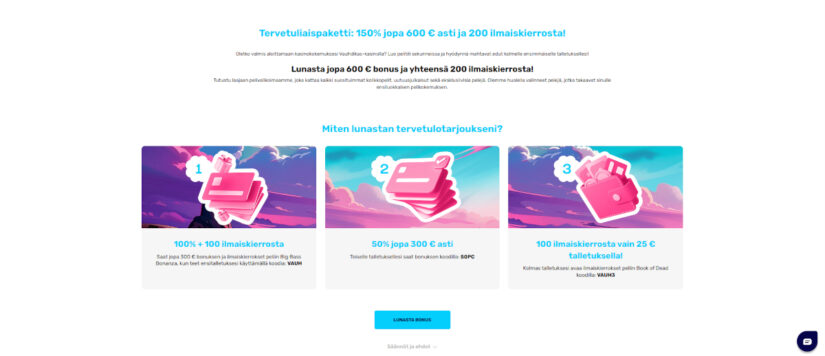vauhdikas kasino bonus