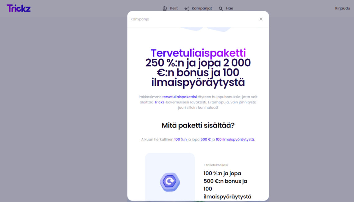Trickz talletusbonus
