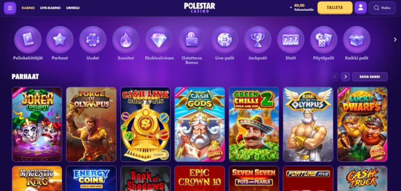 polestar casino pelivalikoima