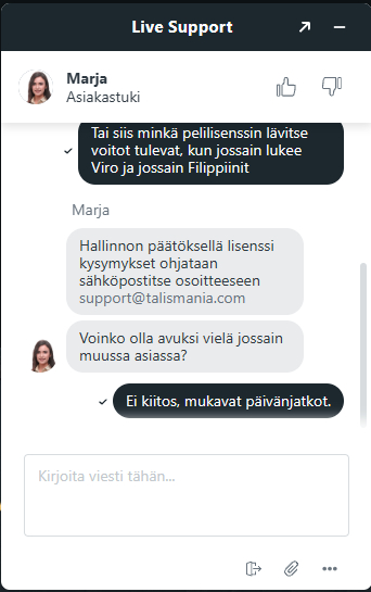 talismania asiakaspalvelu