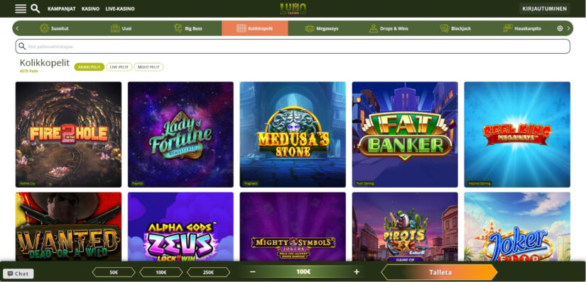 lumo casino pelivalikoima