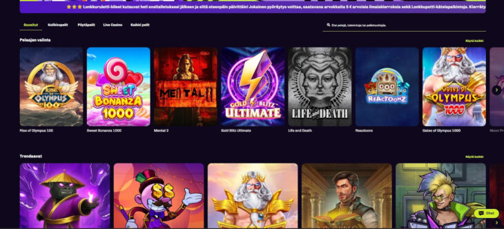 lonkero kasino pelivalikoima