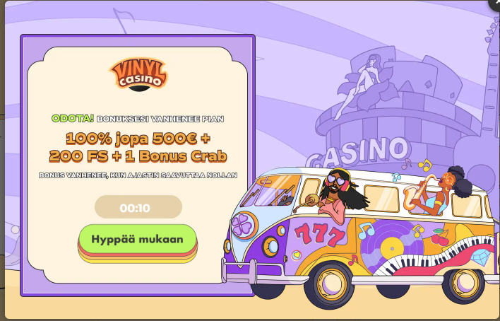 vinyl casino talletusbonus