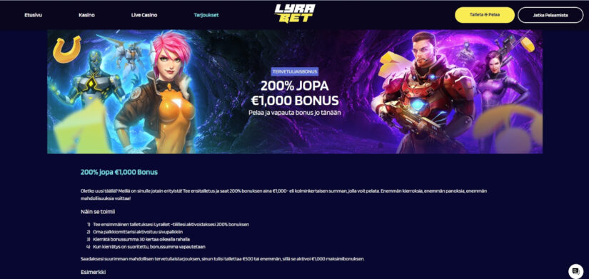 lyrabet talletusbonus