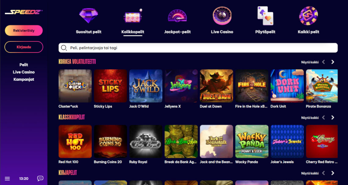 speedz casino pelivalikoima