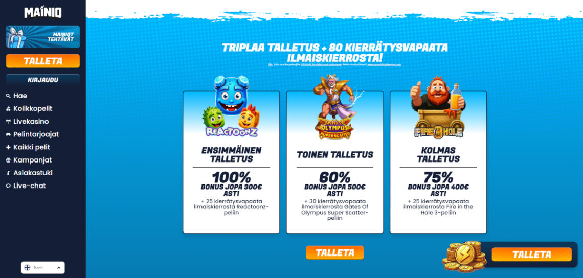 mainio kasino talletusbonus