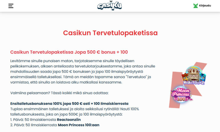 casiku talletusbonus