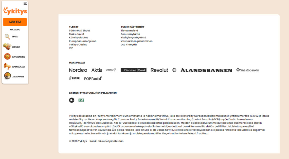 tykitys casino luotettavuus