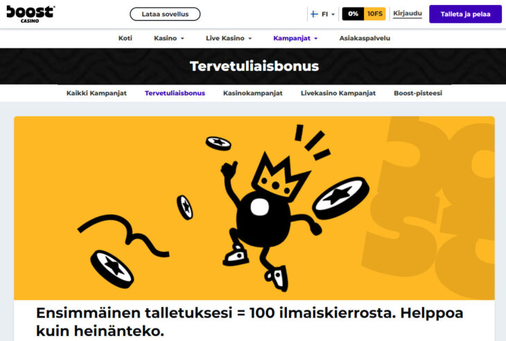 boost casino talletusbonus