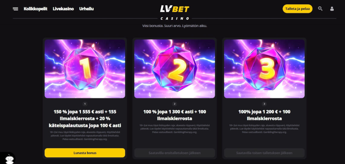 lvbet casino talletusbonus