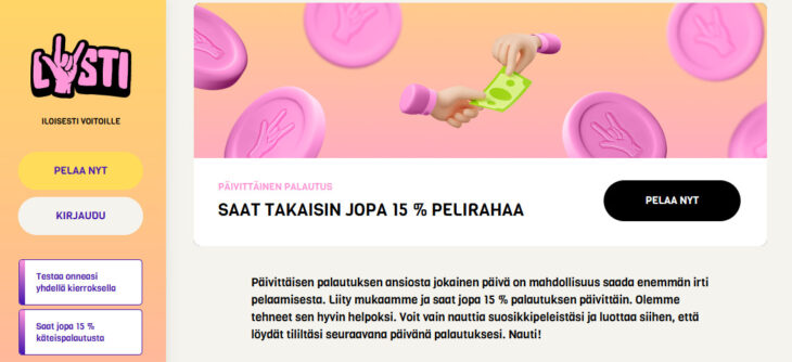 lysti bonus cashback