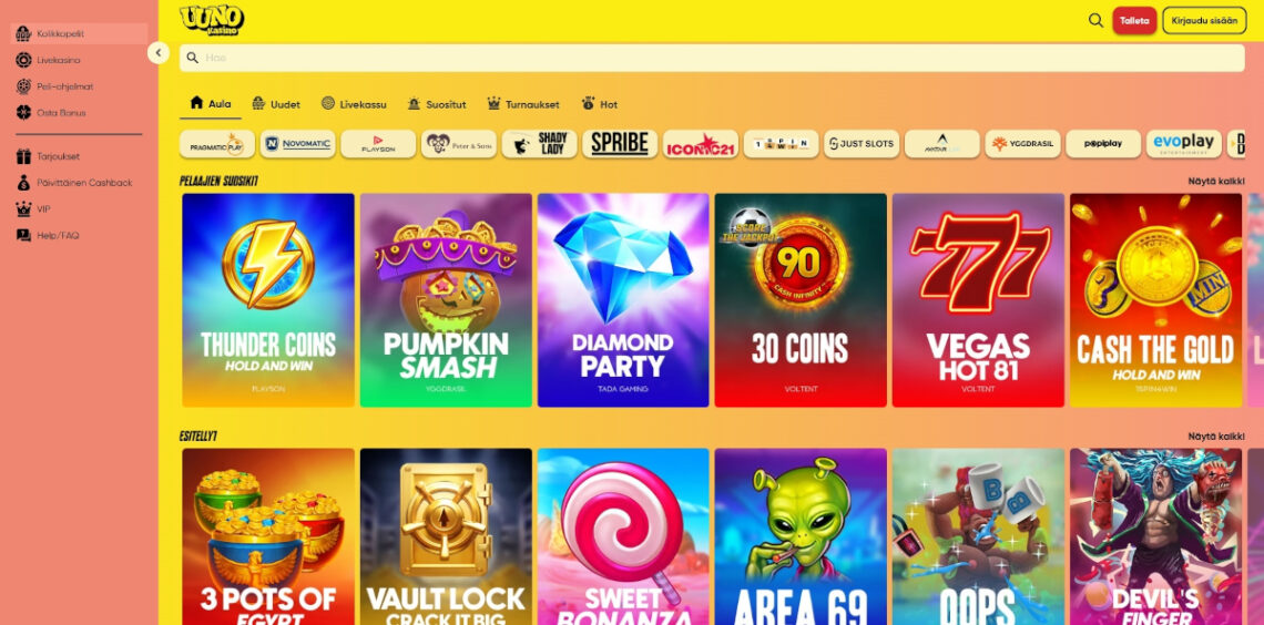 uuno kasino pelivalikoima