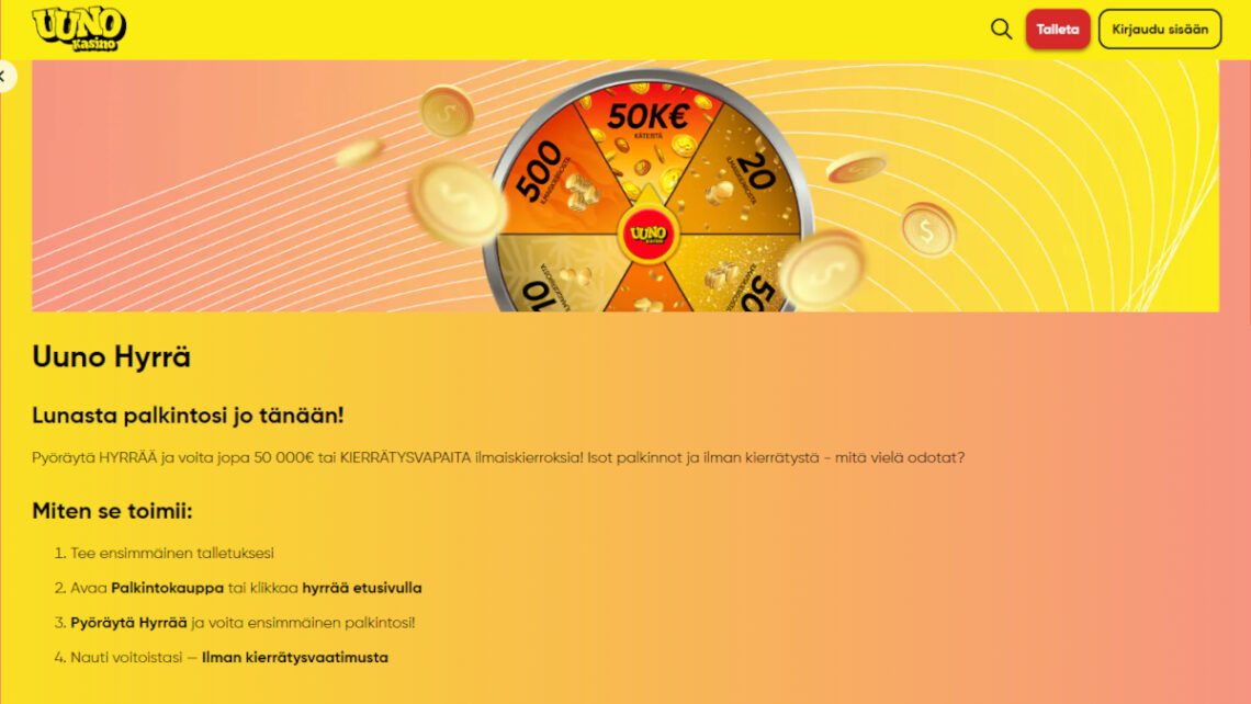 uuno kasino uuno hyrrä