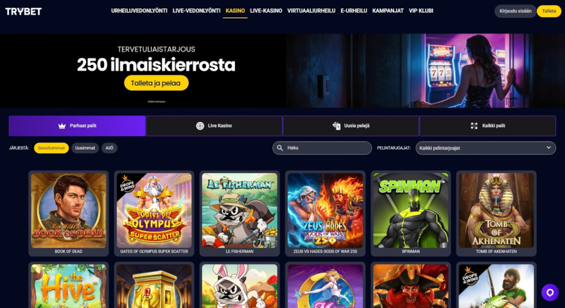 trybet casino pelivalikoima