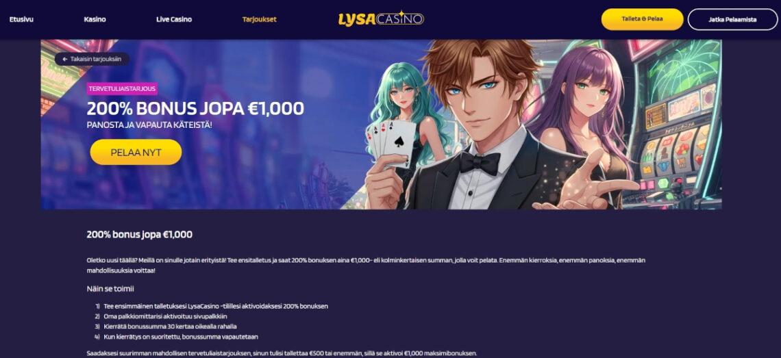 lysacasino talletusbonus