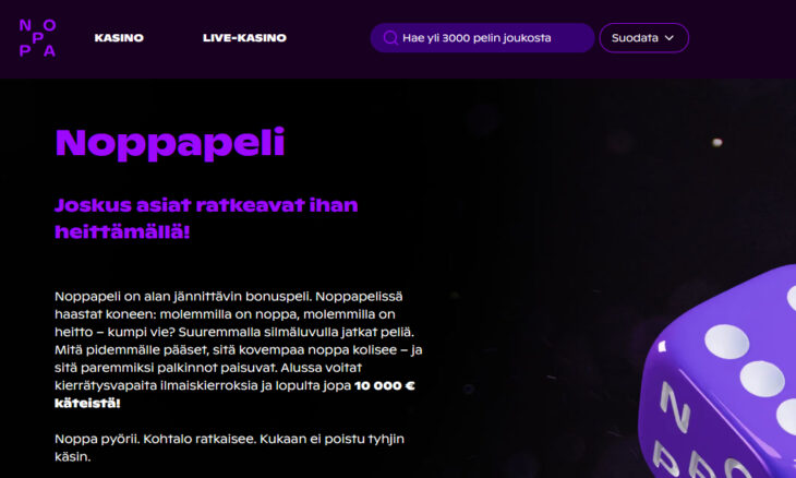 noppa bonus noppapeli