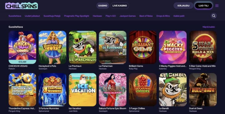Chill Spins casino pelit
